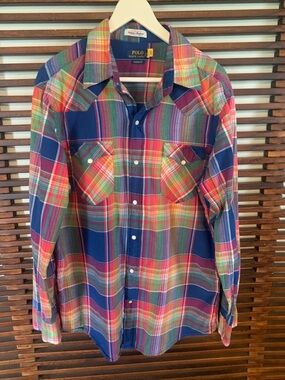 Polo by Ralph Western Madras Plaid Shirt